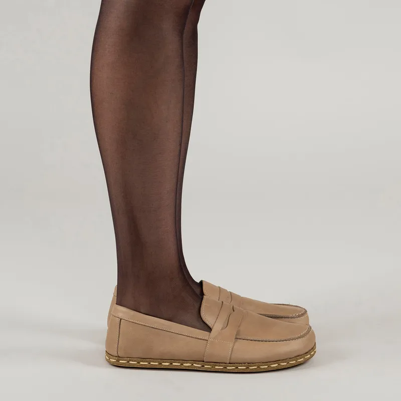 ' Tan Penny Loafers
