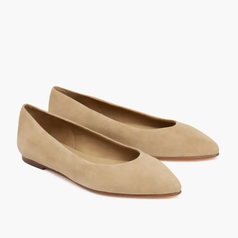 Tan Suede Ballet Flats