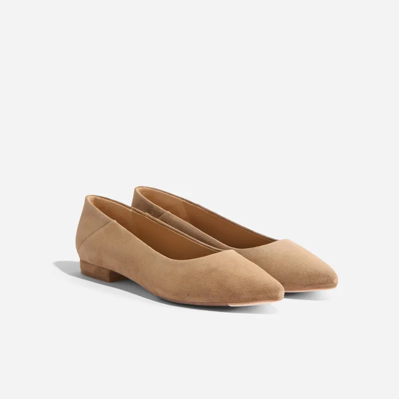Taupe Pointed Flats