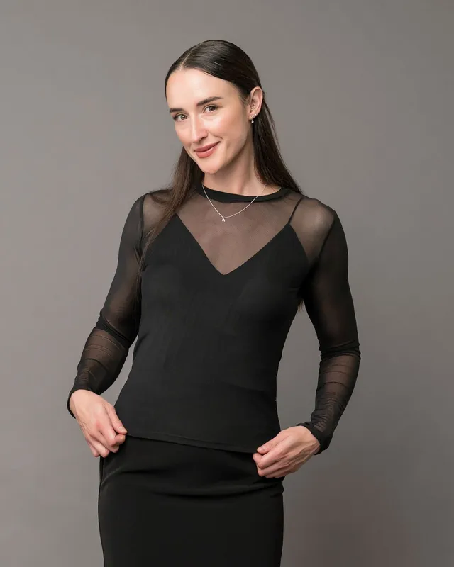 The Lucent Sheer Mesh Layering Top