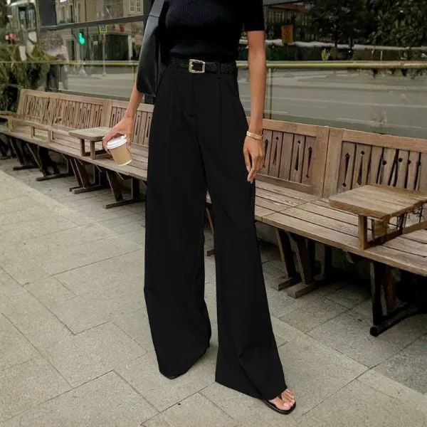 The Marlowe Tailored High-waist Wide Trousers