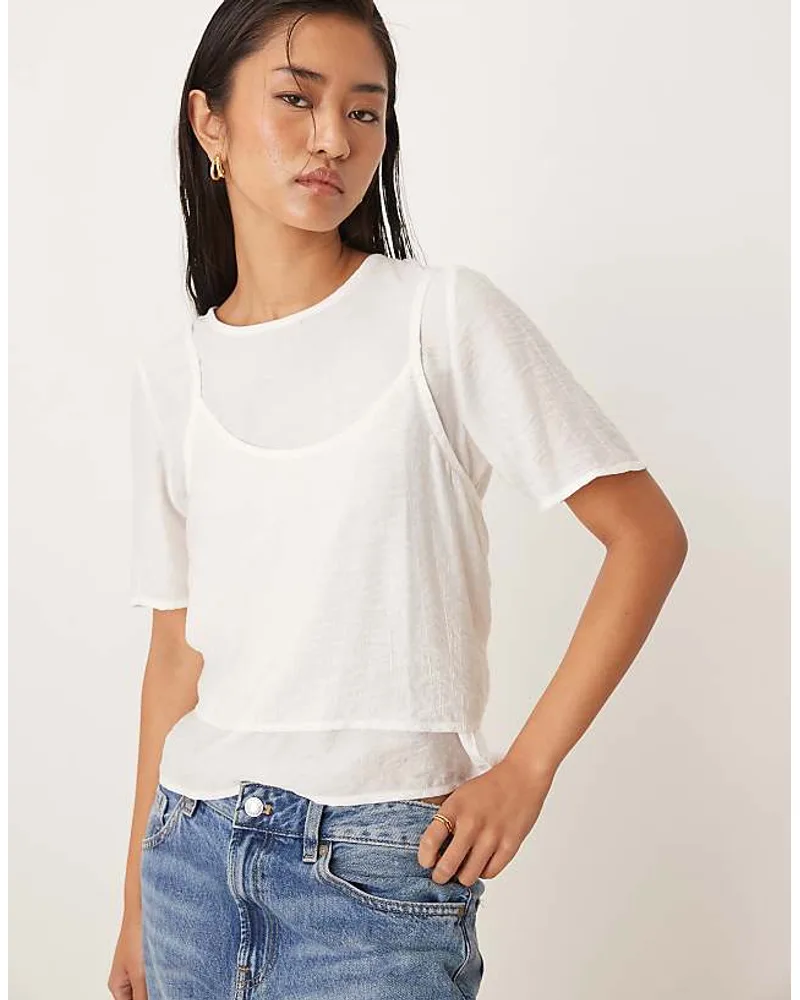 Threadbare Blouse with Tank Top Overlay
