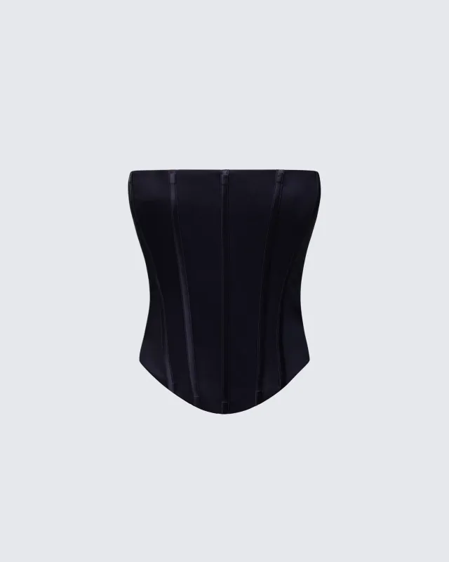 Tina Black Mesh Corset