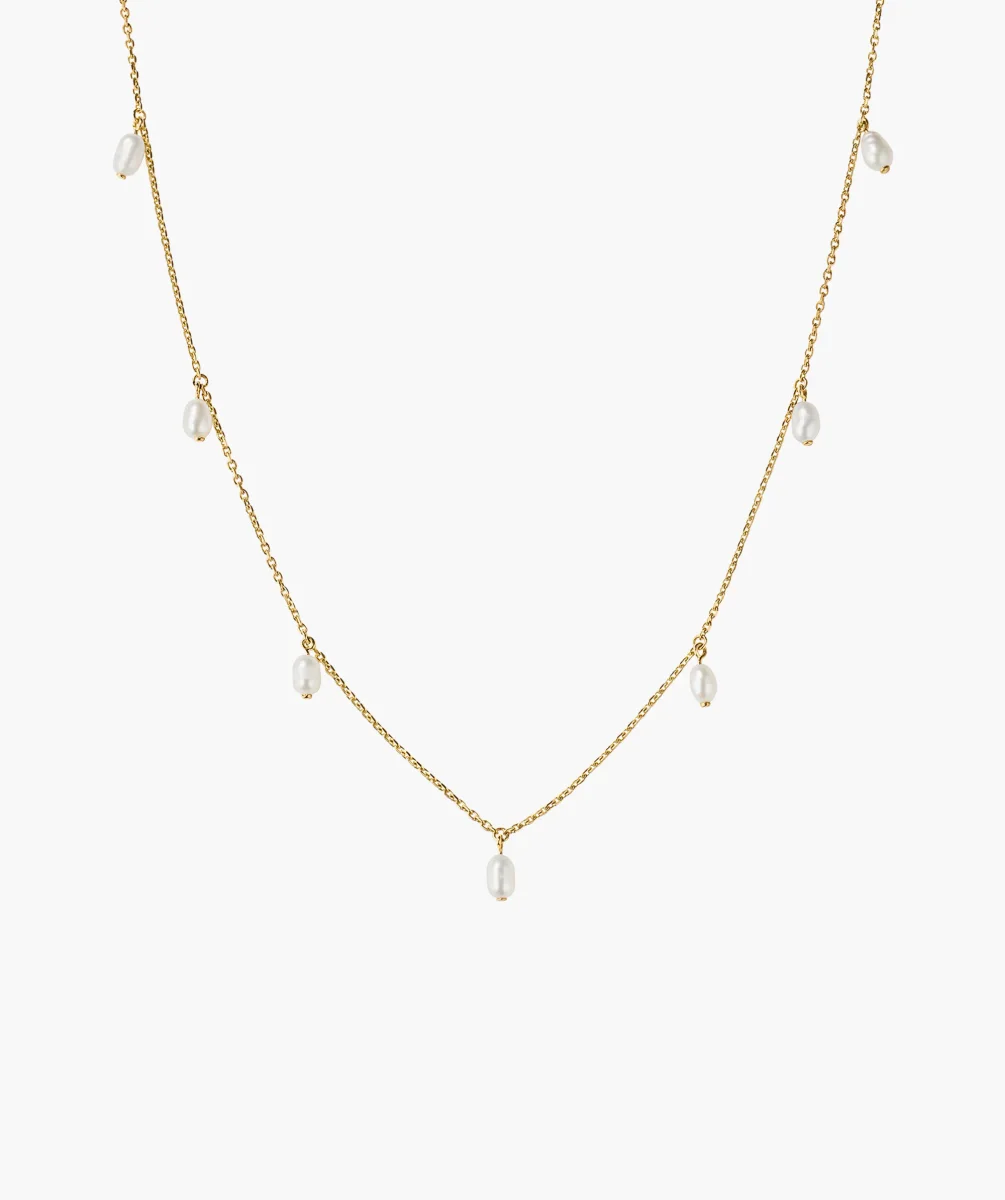 Tiny Pearl Station Necklace