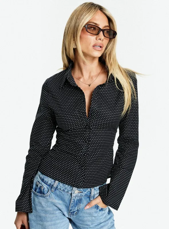 Top Anni Shirt Black Polka