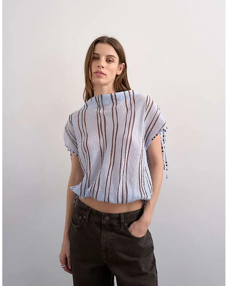 Topshop Draped High Neck Top