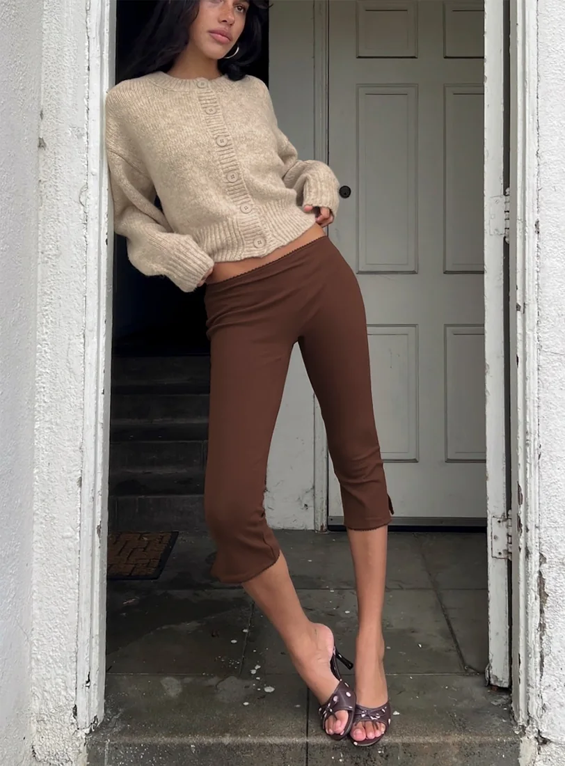 Trevonn Button Up Knit Cardigan Beige