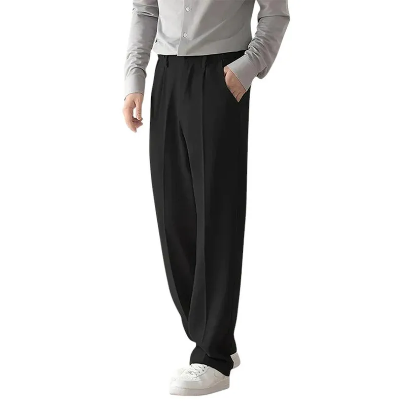Trousers Formal Draped Design Relaxed Tailored Fit