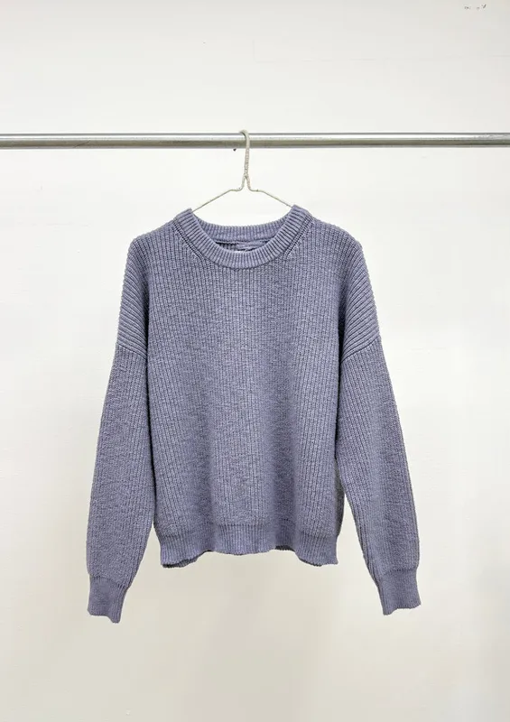 Ts Slate Blue Cotton Crewneck Sweater