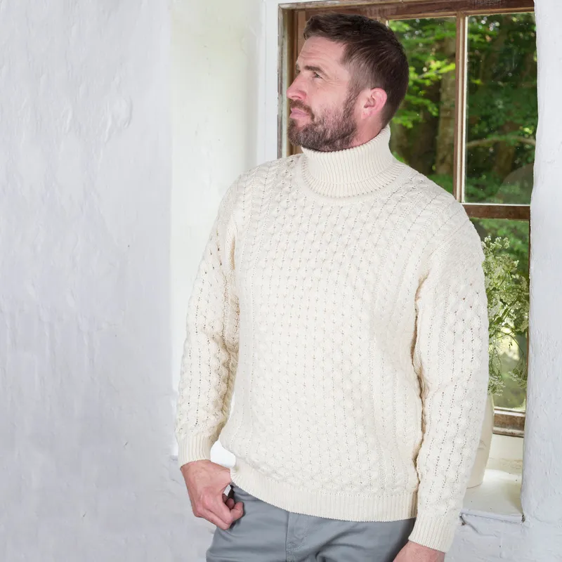Turtleneck Aran Sweater