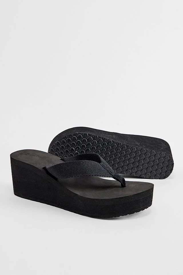 UO Black EVA Wedge Sandals