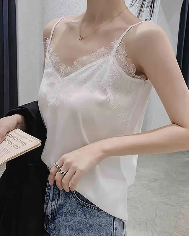 V-neck Lace Silk Camisole