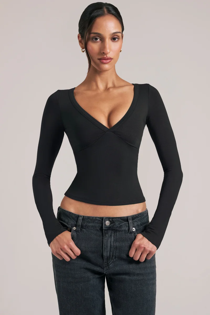 V-neck Long-sleeve Top
