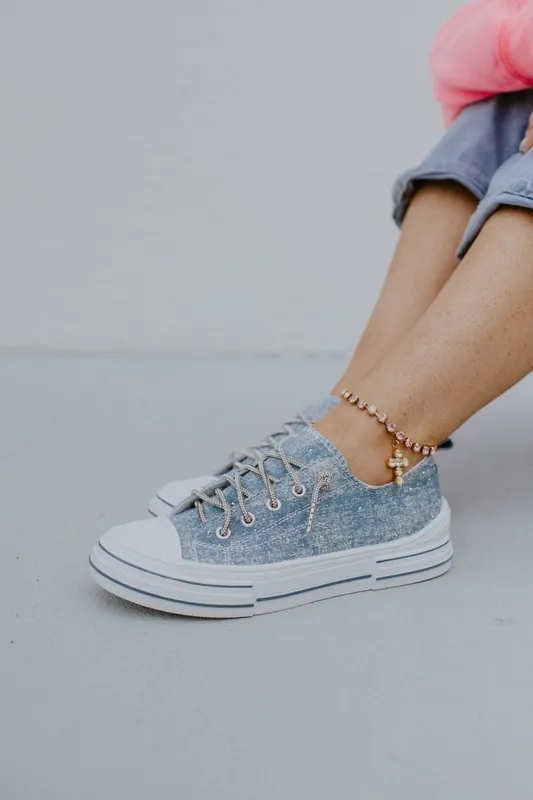 Very G Light Blue Aman Denim Sneakers
