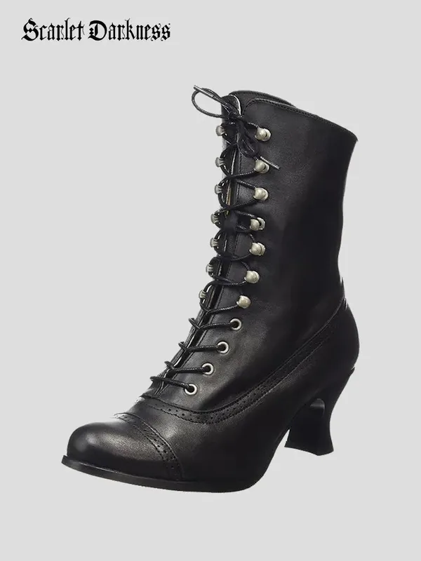 Victorian Gothic Heeled Boots