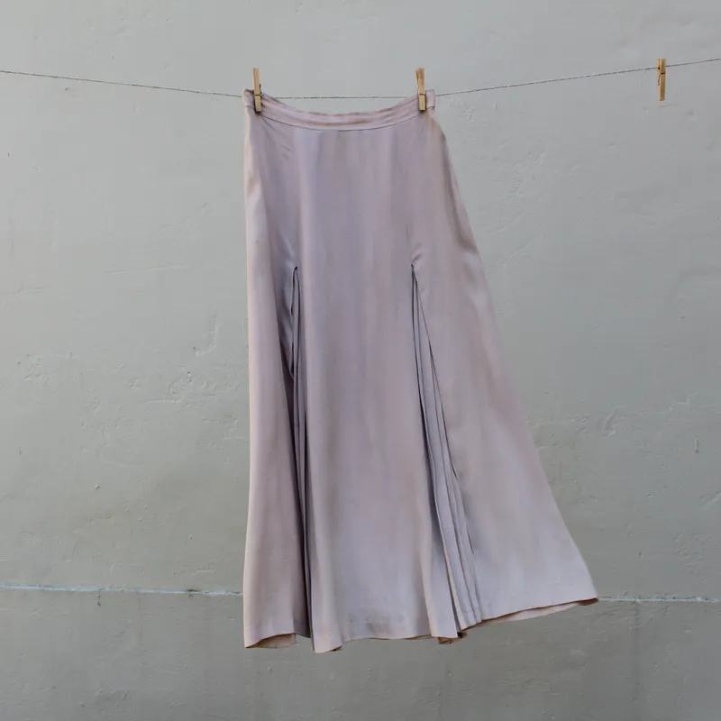 Vintage Dusty Pink Midi Skirt, Size