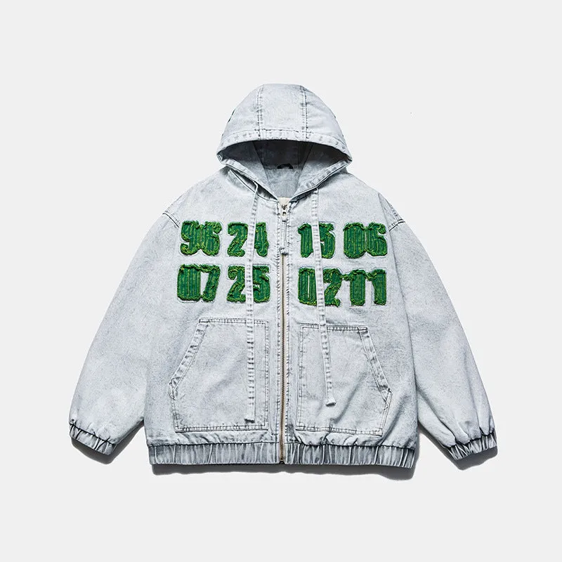 Washed Denim Jacket Hooded