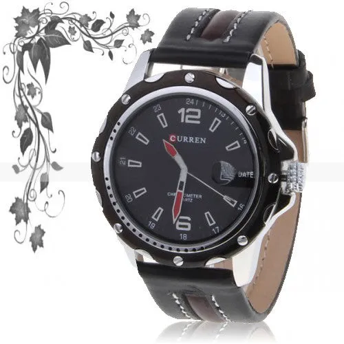 Watch With Leather Band (dark Chocolate .4cm Dial)