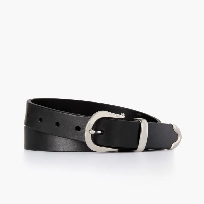 Western Black Leather Belt