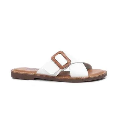 White Flat Sandals