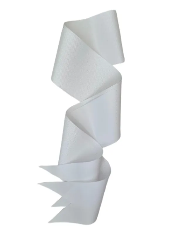 White Grosgrain Ribbon Wide & Short