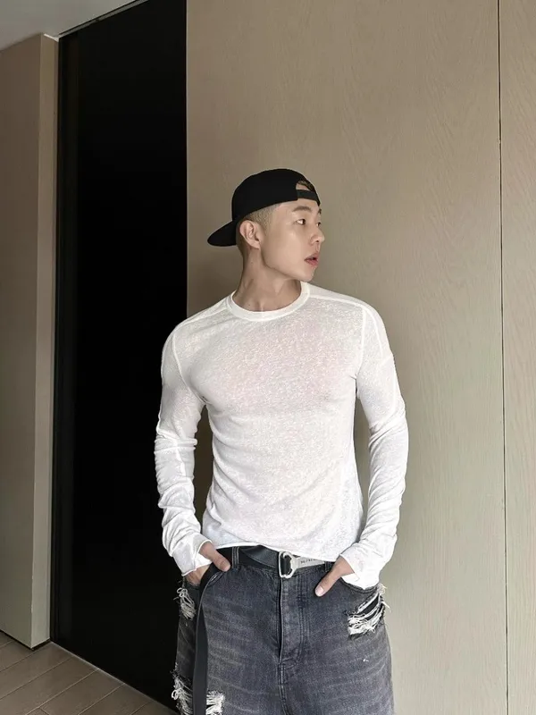 White Long Sleeve Slim Tee