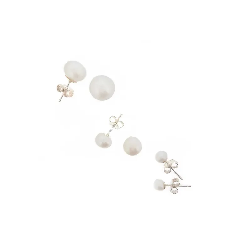 White Pearl Stud Earrings