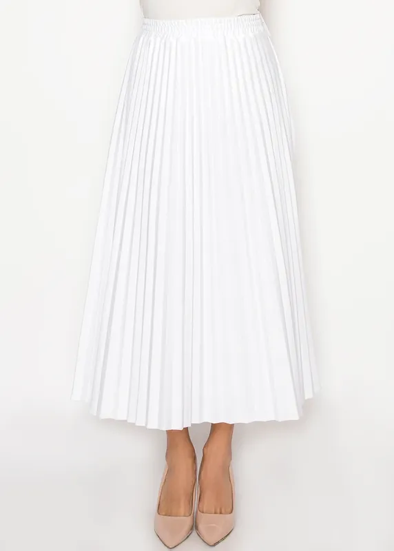 White Pleated Skirt