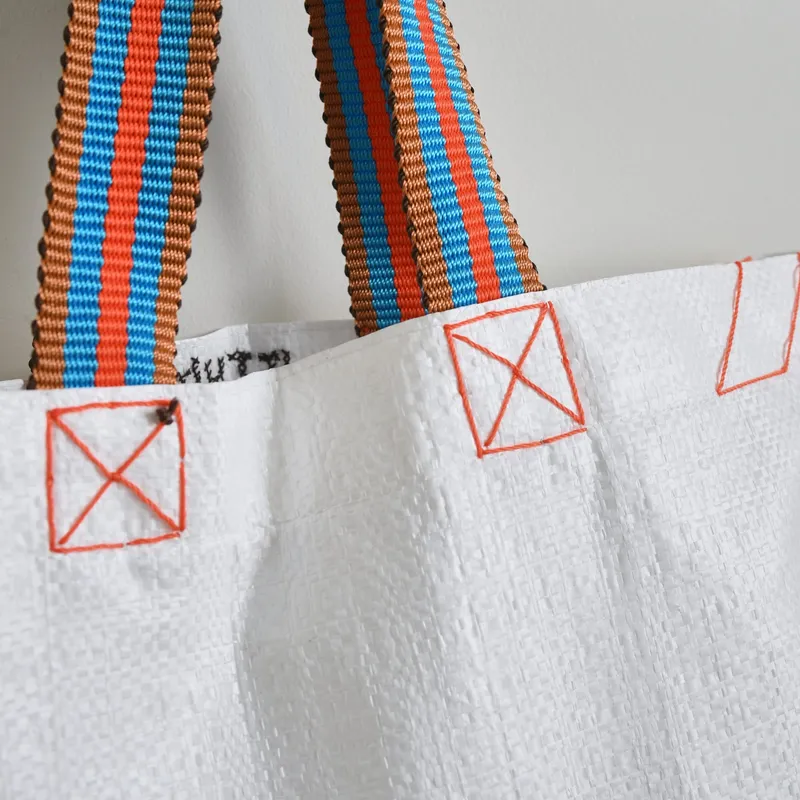 White Raffia Tote