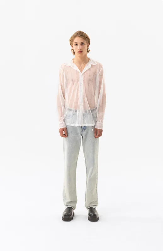 White sheer shirt