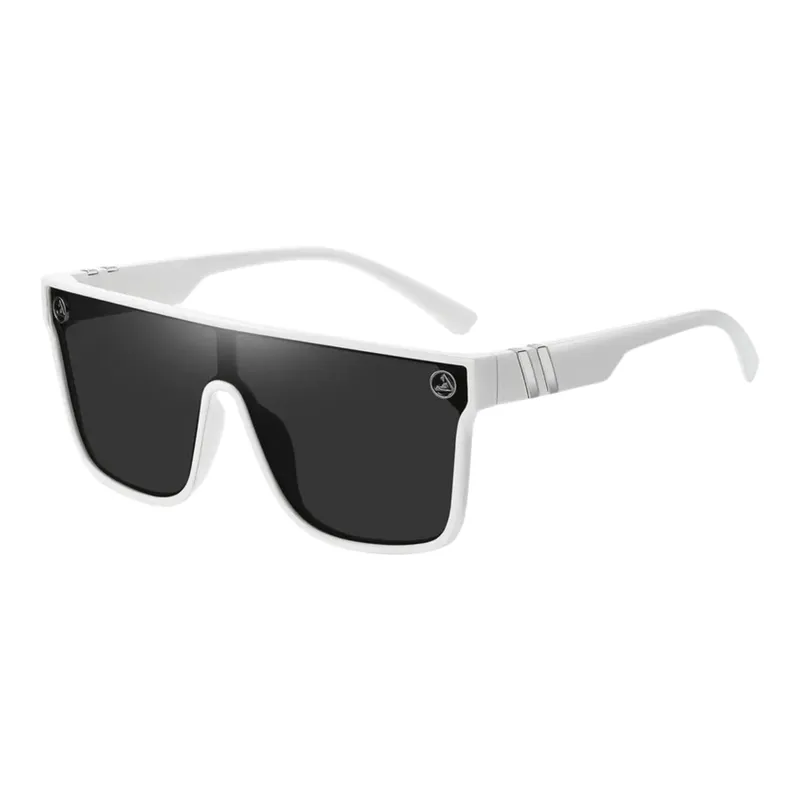 White Shield Visor Sunglasses with Black Lens
