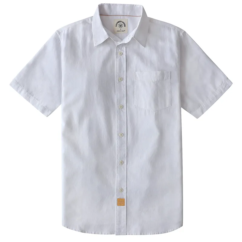 White Short Sleeve Button Down