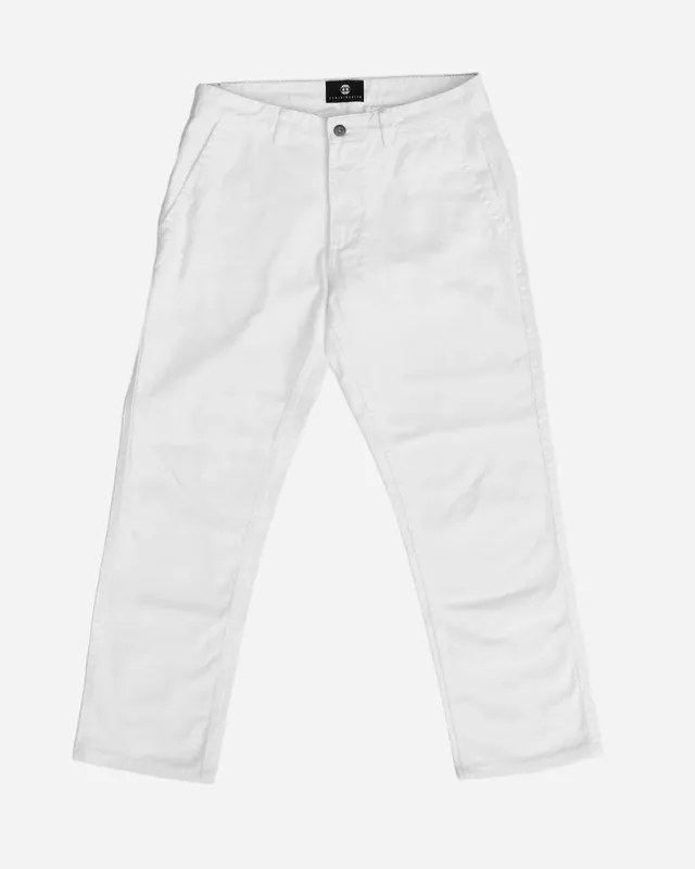 White Straight Chinos