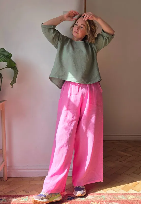 Wide Leg Linen Trousers