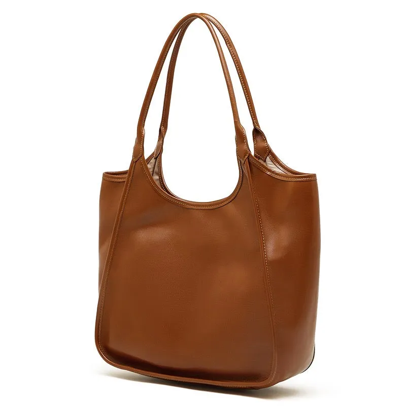 Womens Vintage Espresso Genuine Leather Tote Bag