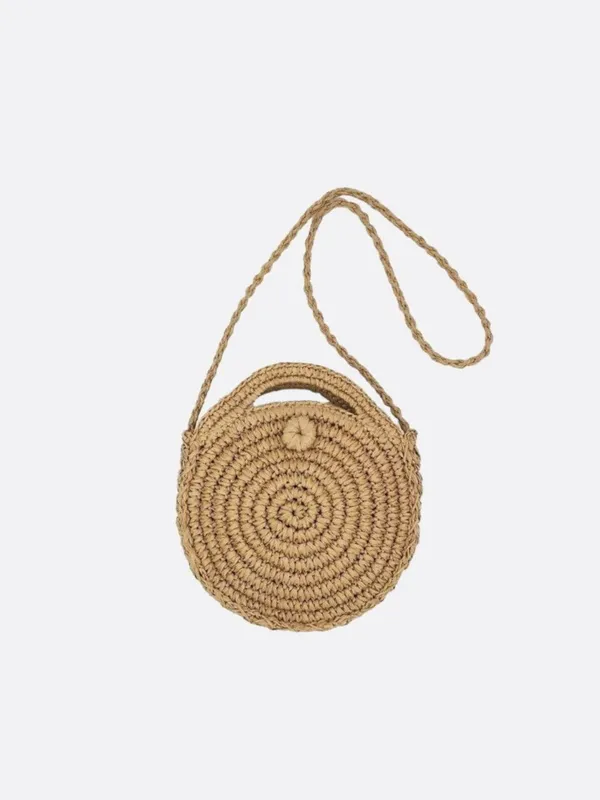 Woven Straw Saddle Bag