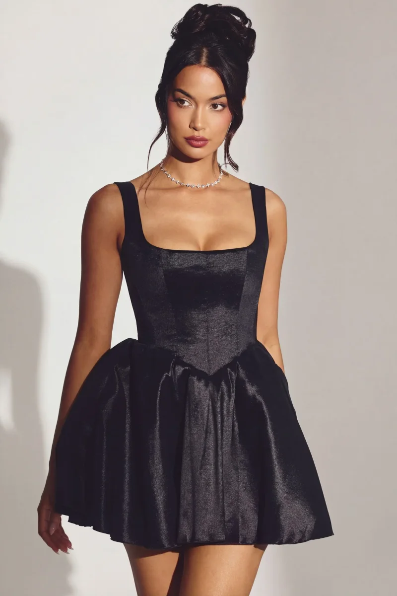Woven Taffeta Corset Mini