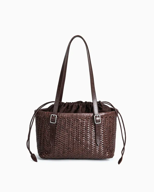 Woven Tote Bucket Bag