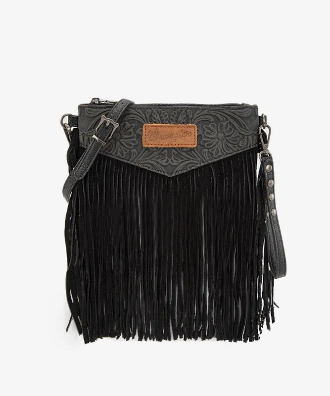 Wrangler Vintage Floral Western Fringe Crossbody Bag