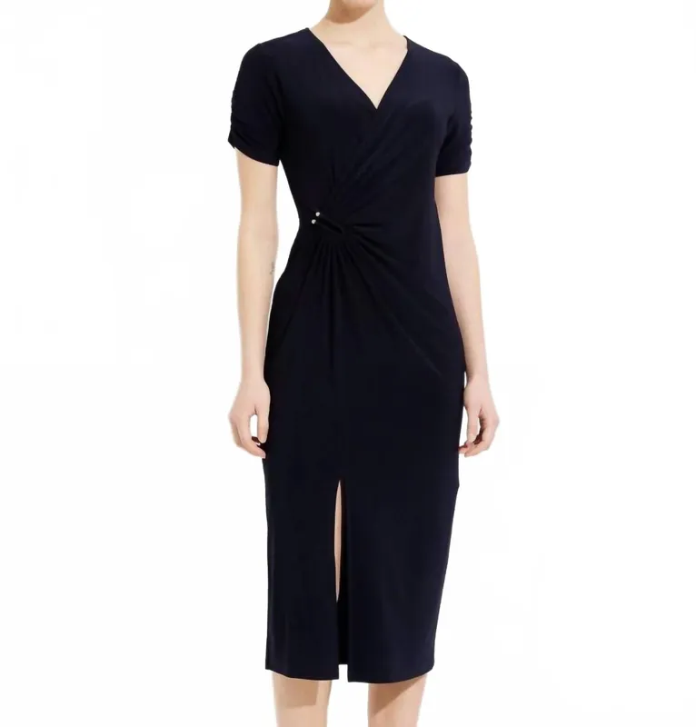 Wrap Dress In Midnight Blue