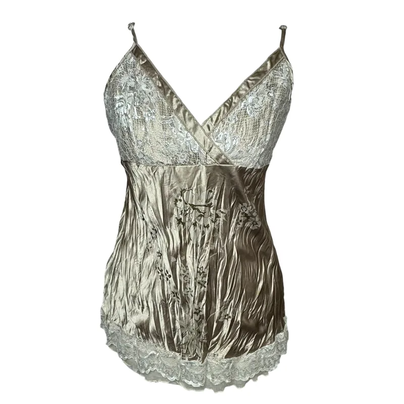 Y2k Gold Satin Cami