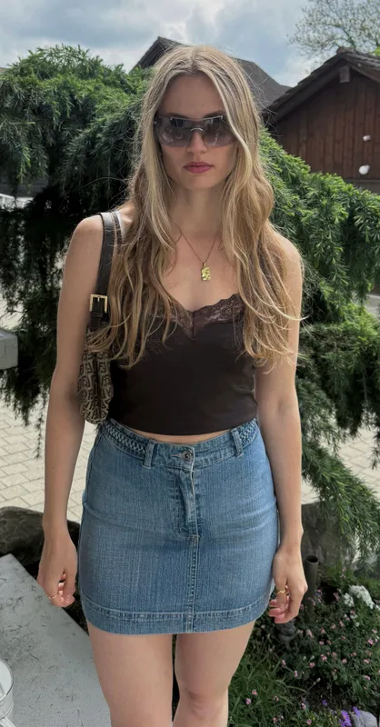 Y2k Satin Lace Cami Top –