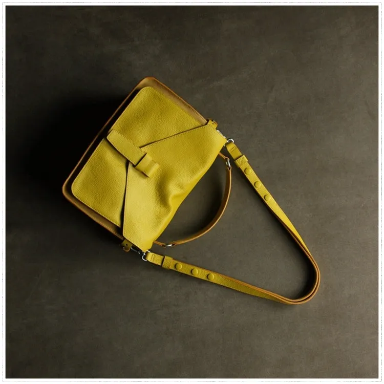 Yellow Mini Leather Satchel